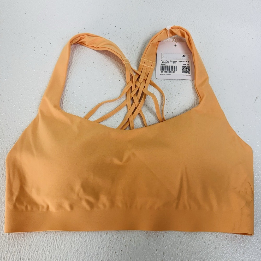 Lululemon Flexy Flex Strappy Yoga Bra A-C / Rock Melon (Orange) S/M NWT